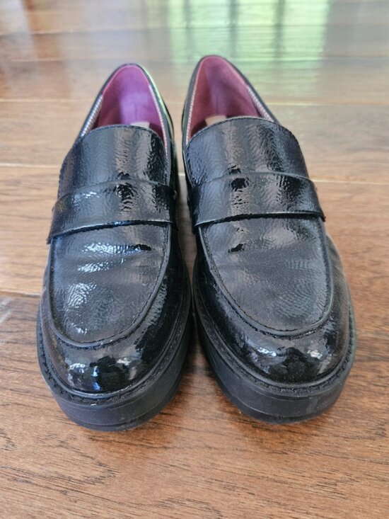 Franco Sarto navy platform loafers size 9 Franco Sarto Carolynn Patent Tassel Lug Sole Platform  main image 4
